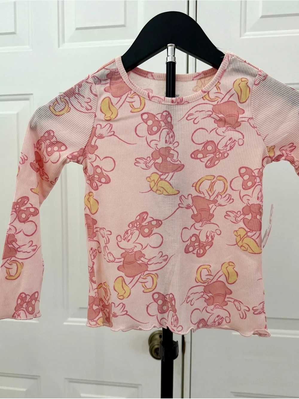 Disney Pink Faux-Leather Pinafore Dress with Minnie Print Top